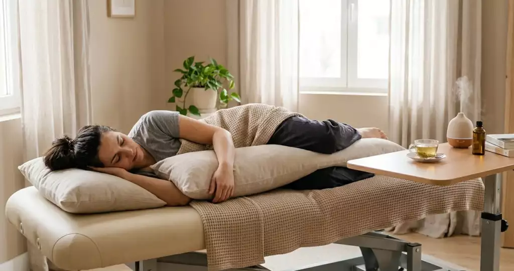 position massage prénatal femme enceinte