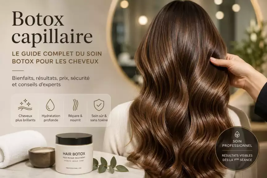 Botox capillaire sur cheveux brillants après un soin en salon