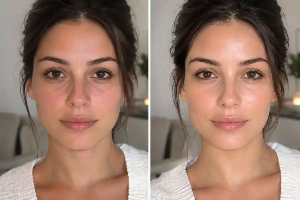 Comparaison avant/après une séance de massage Kobido