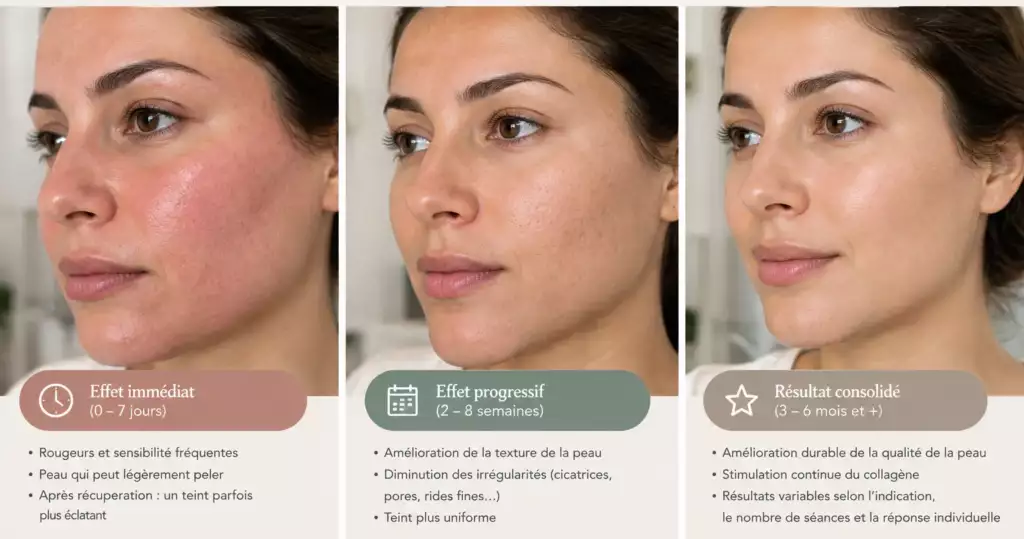 délais de résultat du microneedling : effet immédiat, progressif et consolidé