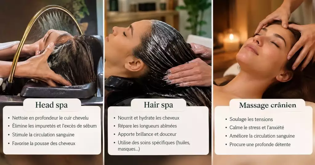 Différence entre head spa, hair spa et massage crânien